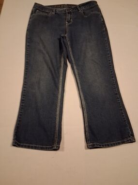 Women's Dark Wash Wide Leg Jeans - Classic Flared Fit